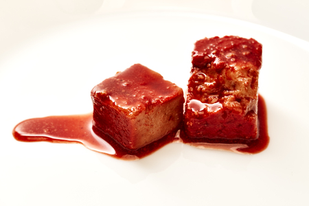 Chinese Fermented Bean Curd (Fu Ru) on white backgroundの写真素材