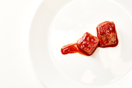 Chinese Fermented Bean Curd (Fu Ru) on white backgroundの写真素材