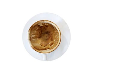 Empty of coffee in the white cup