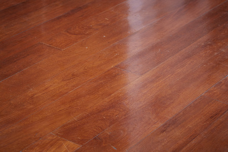 Old Brown wooden floor Parquet Brown parquet with lightの写真素材