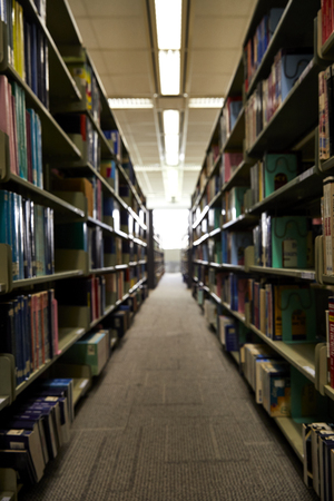 Blurred Books in Library doctrine window light  for background, Companionwayの写真素材