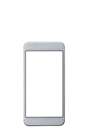 Modern smart phone White screen for mockup, isolatedの写真素材