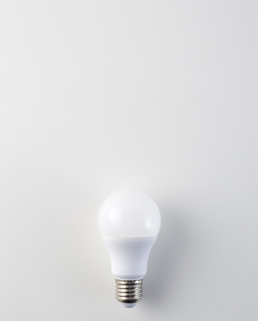 LED energy saving bulb isolated with clipping path on white backgroundの写真素材