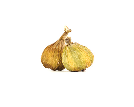 Dried Two Panache Fig On White Backgroundの写真素材
