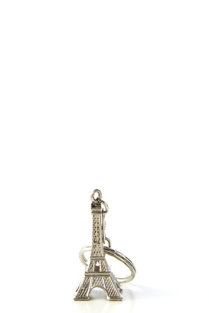 Souvenir key chain of mini eiffel tower from Paris, Franceの写真素材