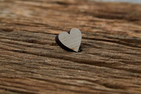 Heart on a wooden board. Valentine's Day greeting card. , Empty copy spaceの写真素材