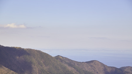 weekend travel, View of mountain at owakudani, sulfur quarry in Hakone, Japan