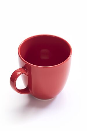 Empty Red coffee cup on a white background. copy space for textの写真素材