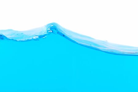 The surface of the blue water on white background, with space for text