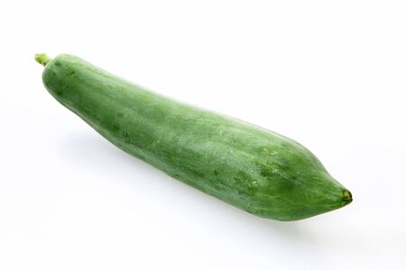 Papaya. Fruit can be eaten both raw on white background ingredient Spicy green papaya salad or somtum Famous food in thailandの写真素材