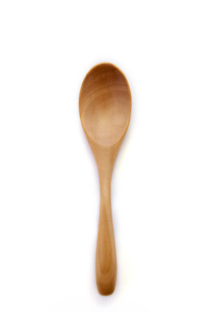 Wooden Spoon isolated on white backgroundの写真素材