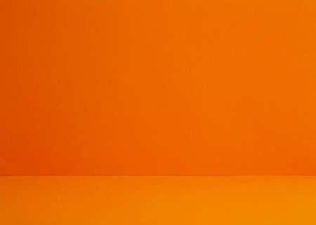 Studio background abstract bright luxury orange-yellow color gradient horizontal studio room wall background for display product ad website template.の写真素材