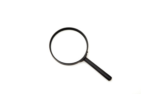 Magnifying glass isolated on white backgroundの写真素材