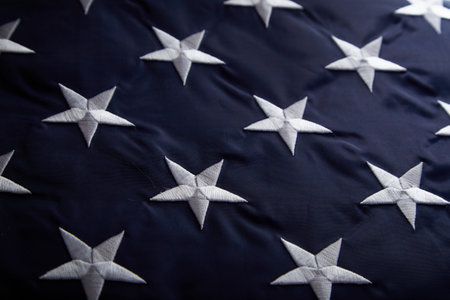 United States flag close up useful as a background textureの写真素材