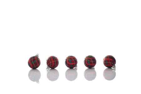 Christmas balls  decoration isolated on white backgroundの写真素材