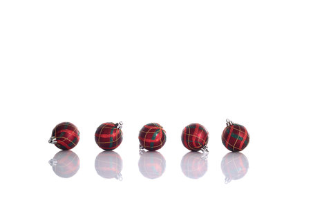 Christmas balls  decoration isolated on white backgroundの写真素材