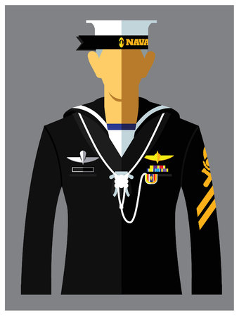 a kind of navy uniform.のイラスト素材