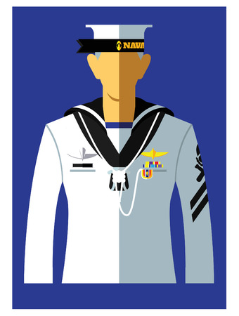 a kind of navy uniform.のイラスト素材