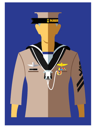 a kind of navy uniformのイラスト素材