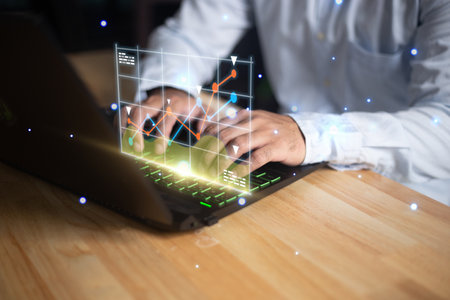 Business development to success and growing growth concept, Businessman pointing arrow graph corporate future growth planの写真素材