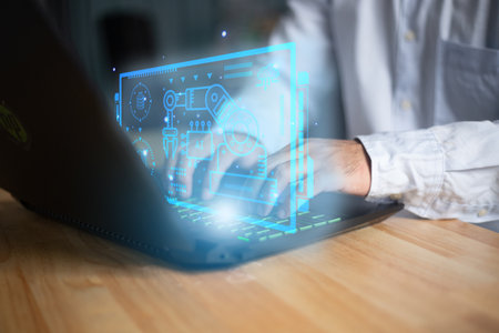 AI learning and business artificial intelligence, modern , transformation of ideas and the adoption of technology in business in the digital age, enhancing global business capabilities , Ai.の写真素材