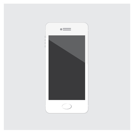 Vector Illustration Mobile Phone White isolated on white Backgroundのイラスト素材