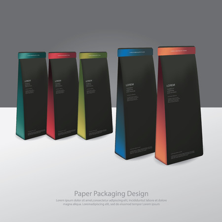 Paper Package Design Mock up Templateのイラスト素材