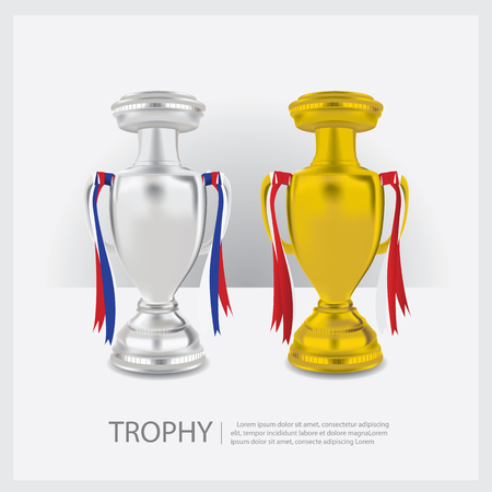 Trophy Cups and Awards Vector Illustrationのイラスト素材