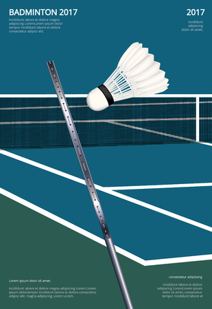Badminton Championship Poster Vector illustrationのイラスト素材