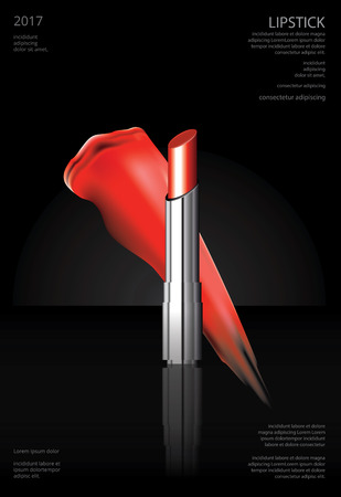 Poster Cosmetic Lipstick Vector Illustrationのイラスト素材