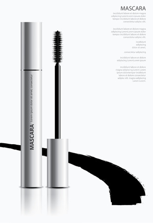 Poster Cosmetic Mascara with Packaging Vector Illustrationのイラスト素材
