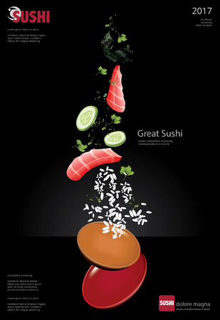 Poster of Sushi Restaurant Vector illustrationのイラスト素材