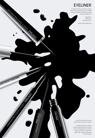 Poster Cosmetic Eyeliner with Packagingのイラスト素材