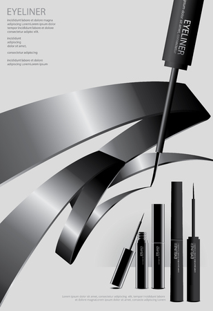 Poster Cosmetic Eyeliner with Packagingのイラスト素材