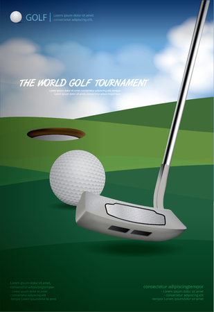 Golf Championship poster illustration.のイラスト素材