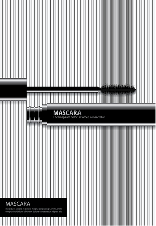 Poster Cosmetic Mascara with Packaging Vector Illustrationのイラスト素材