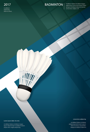 Badminton Championship Poster Vector illustrationのイラスト素材