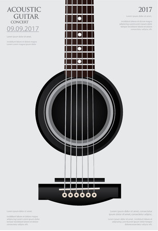 Guitar Concert Poster Background Template Vector Illustrationのイラスト素材