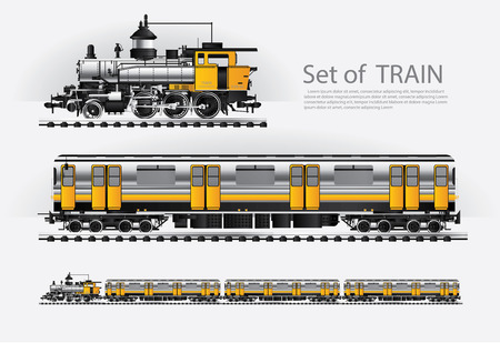 Cargo train on a rail road Vector illustrationのイラスト素材