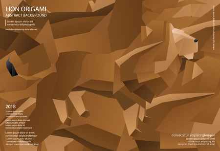 Lion Origami Abstract Background Vector Illustrationのイラスト素材