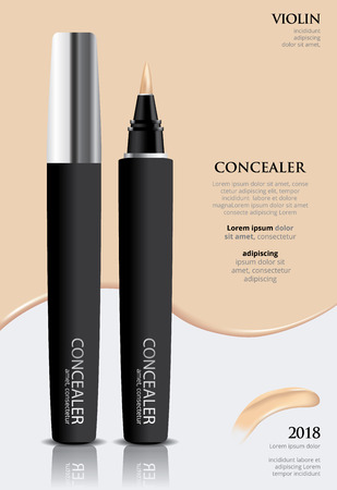 Poster Template Design Concealer with Package Vector Illustrationのイラスト素材
