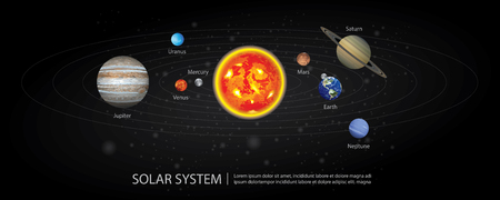Solar System of our Planets Vector Illustrationのイラスト素材