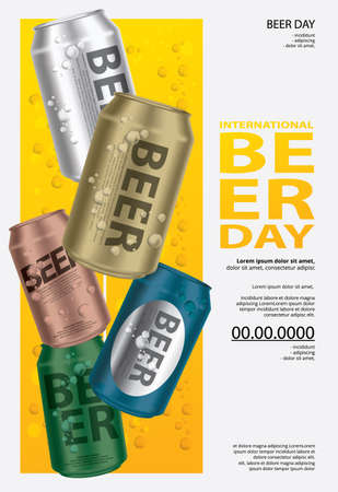 Poster International Beer day Template Design Vector Illustrationのイラスト素材