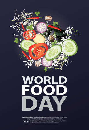 World food day Poster Design Template Vector Illustrationのイラスト素材