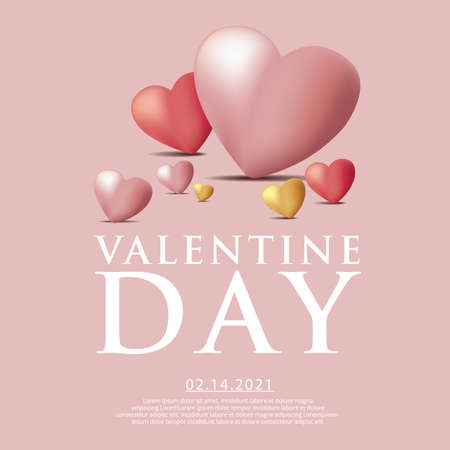 Valentine Day Celebration Background Template Vector Illustrationのイラスト素材