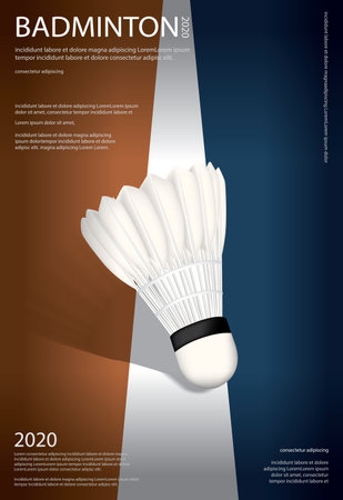 Badminton Championship Poster Vector illustrationのイラスト素材