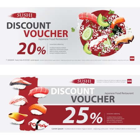 Japanese Food Voucher Discount Template Vector illustrationのイラスト素材