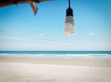 Lamp at the beachの写真素材