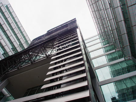 Modern building architecture. Look up perspective view.