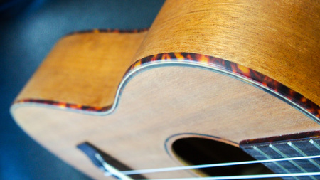 Side curve of a classical guitarの写真素材